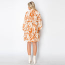 Golden Mustard Floral Print Mini Dress