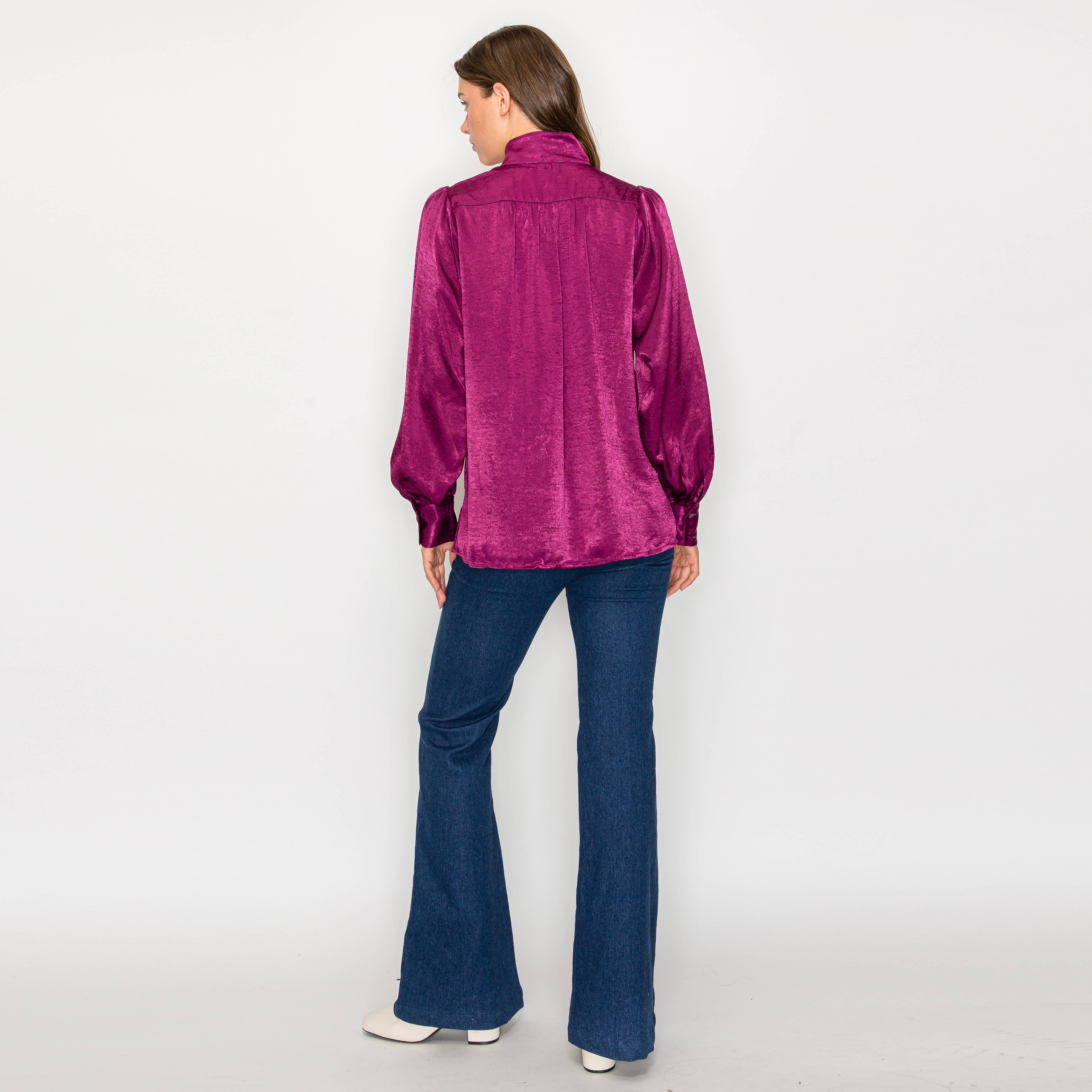 Good plum satin blouse