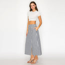 Harbor Stripe Midi Skirt