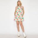 Hot Summer Western Tropical Ivory Halter Mini Dress- LWD3099