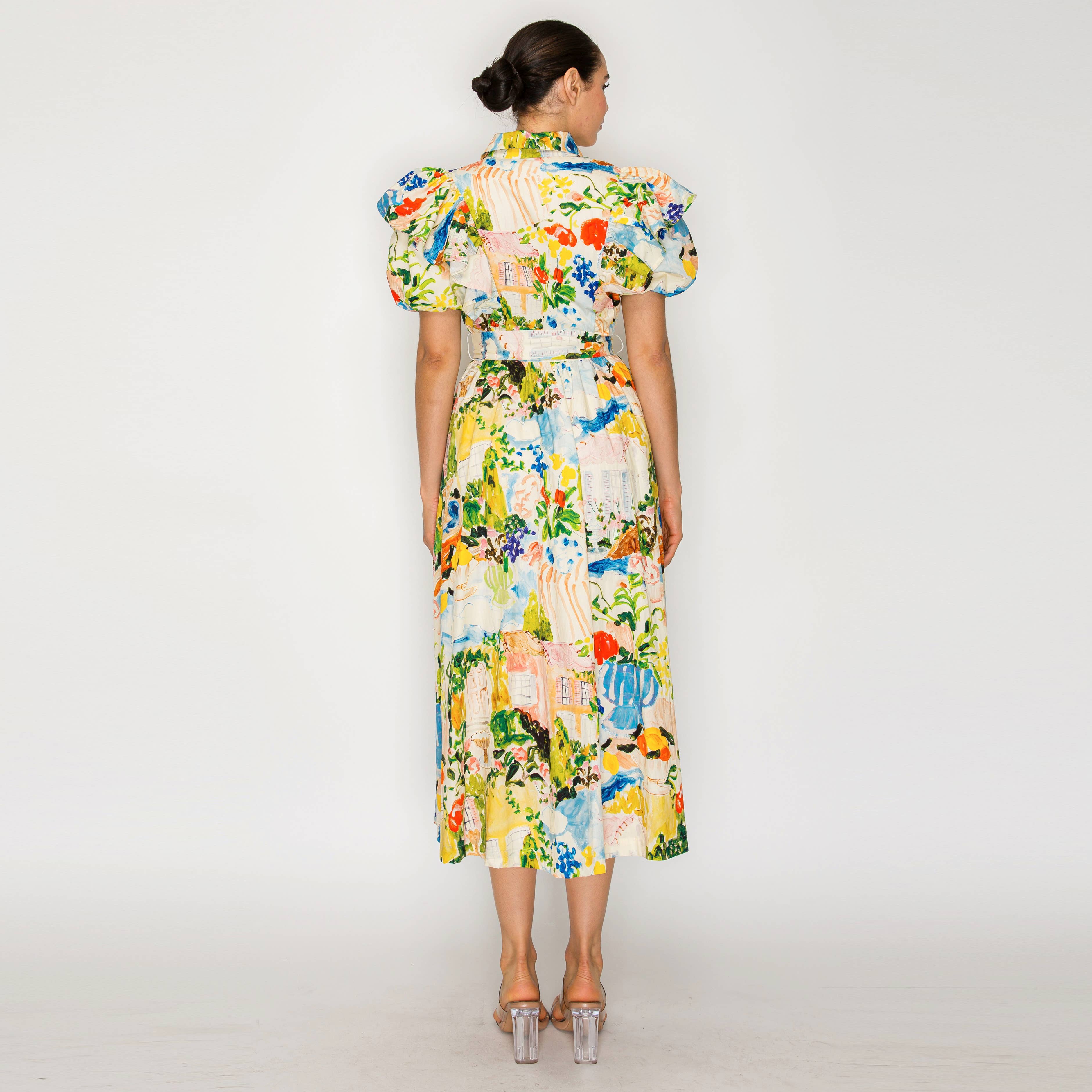 AURORA FLORA Shirts Midi Dress