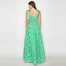 Green & White Bandana Print Maxi Dress