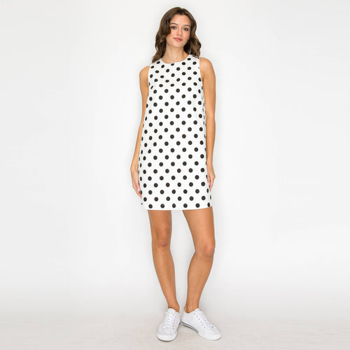 I LOVE POLKA DOTS White Mini Dress