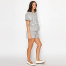 Black & White Summer French Boucle Peplum Jacket