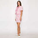 Pink Gingham Plaid Mini Skirt