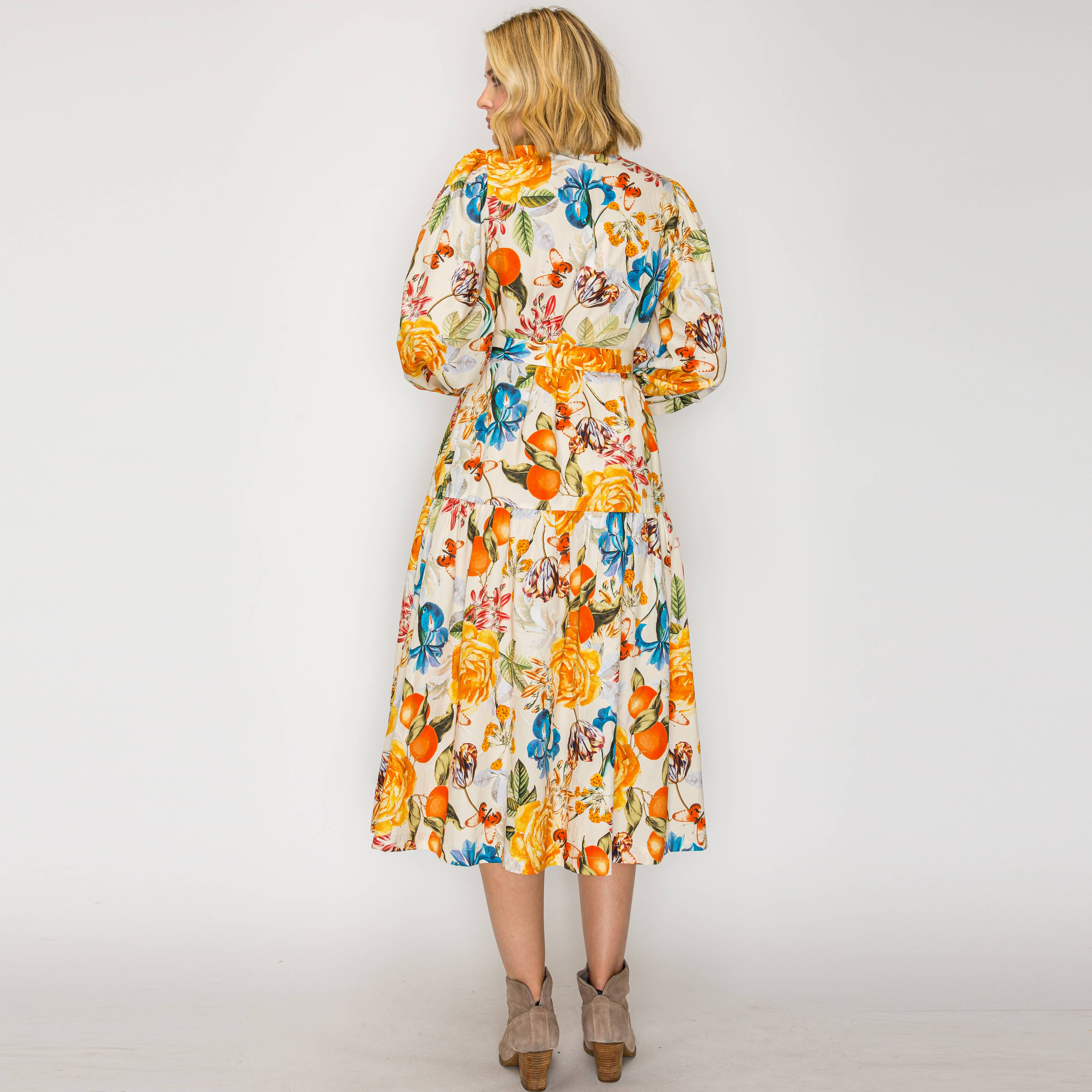 Harvest Flower Midi Dress