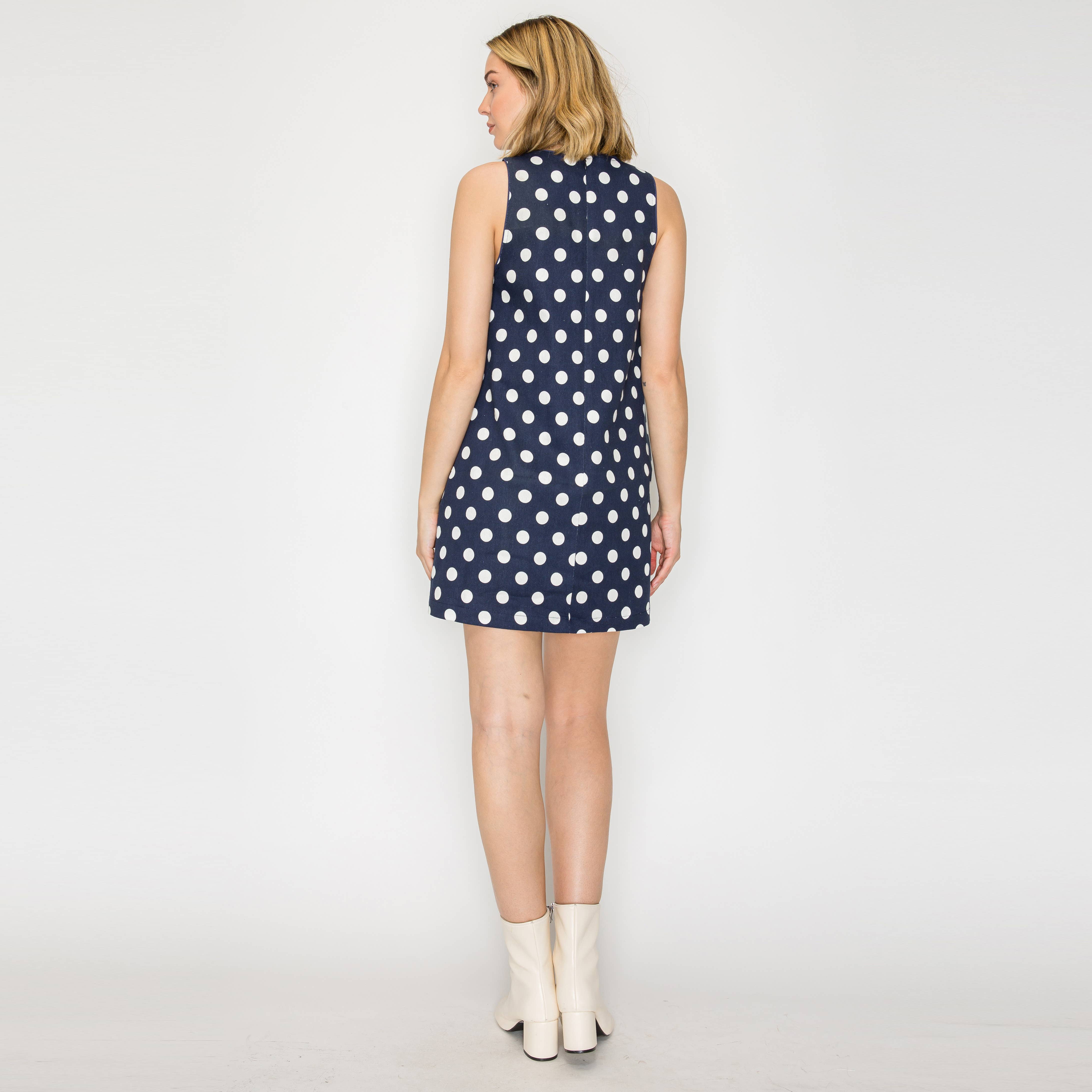 I LOVE POLKA DOTS Navy Mini Dress