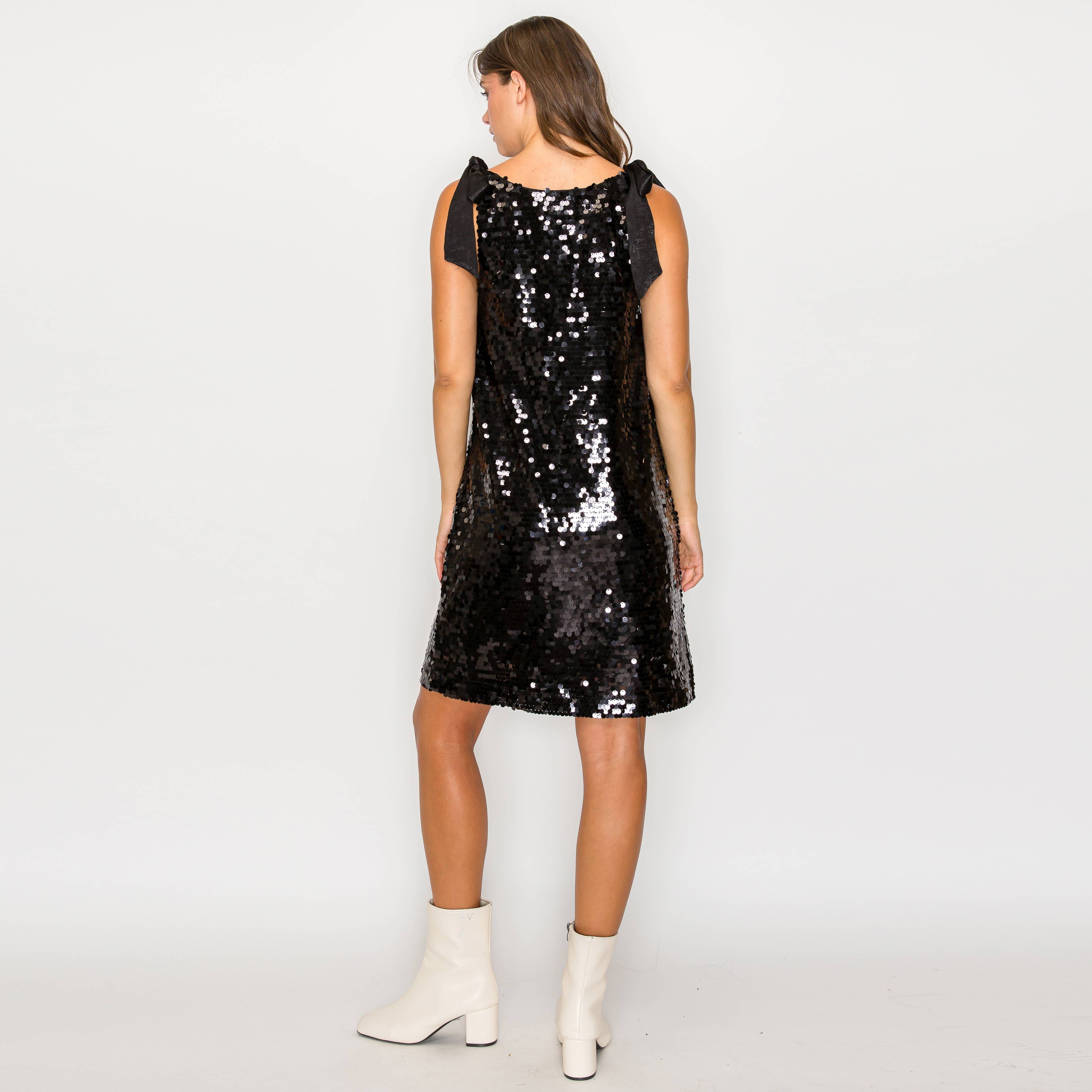 Sparkle little star mini dress - BLACK