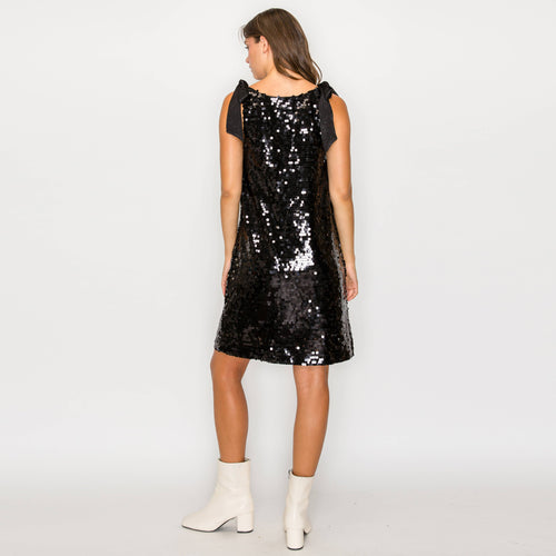 Sparkle little star mini dress - BLACK
