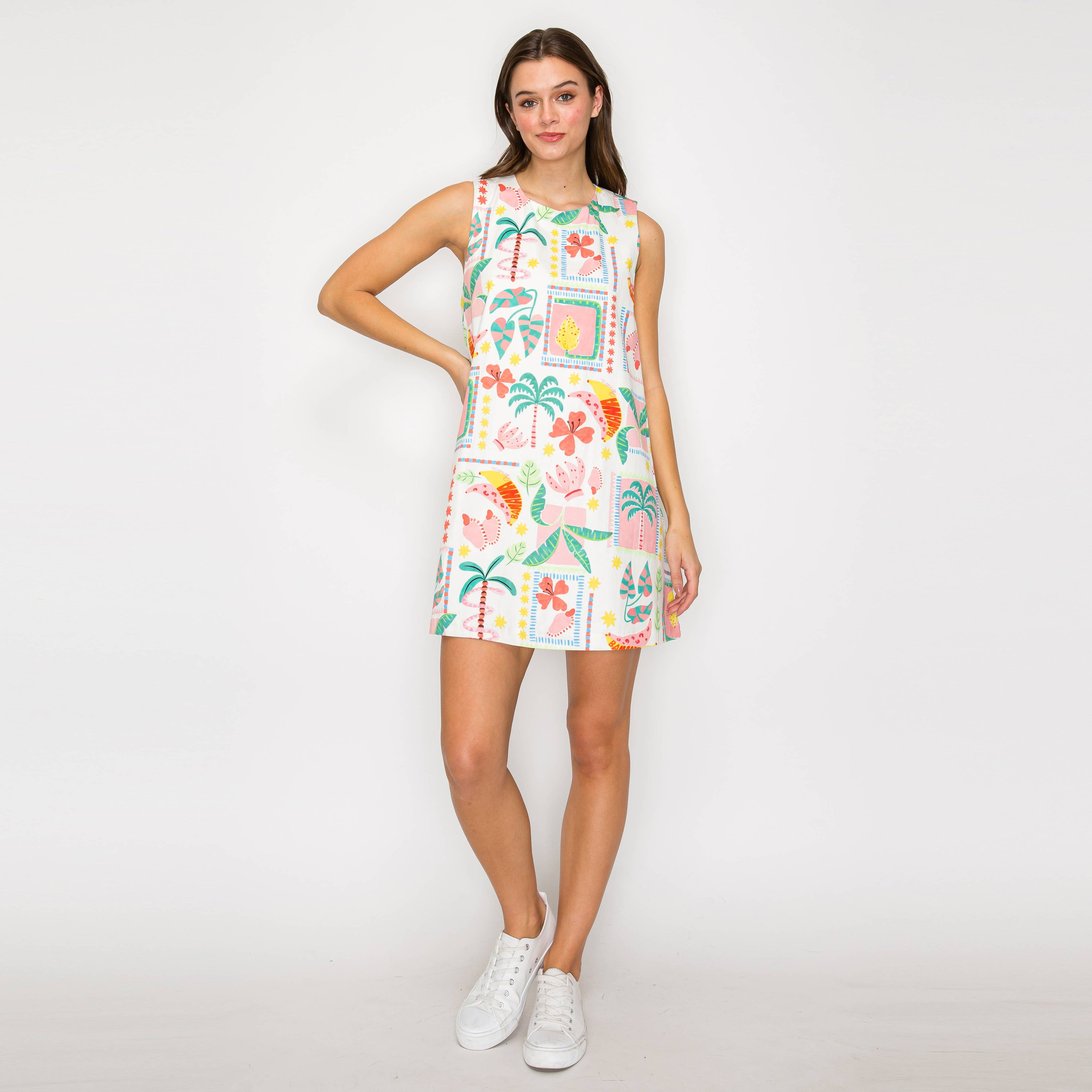 Retro Tropical Vives Mini Shift Dress