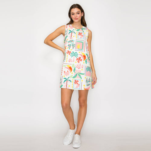 Retro Tropical Vives Mini Shift Dress