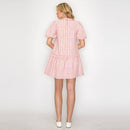 Charlotte Light Pink Boucle Mini Dress Puff Sleeves -LWD2879