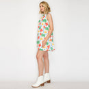 Hot Summer Western Tropical Ivory Halter Mini Dress- LWD3099