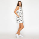 I LOVE POLKA DOTS White Mini Dress