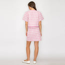 Pink Gingham Plaid Mini Skirt