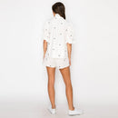 Dandelion Embroidery Shirts with Ruffle Detail