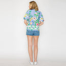 Summer Romantic Garden with Shell Blue Blouse