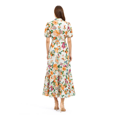 TANGERINE BLOOM Long Shirts Dress