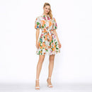 TANGERINE BLOOM Shirt Mini Dress