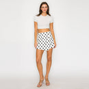 I LOVE POLKA DOTS White Skort