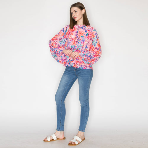 Print long-sleeved top