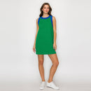 Green & Blue Retro Mod Look Mini dress