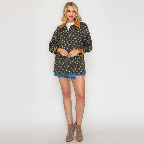 Meadow Stroll Floral Quilted Barn Jacket