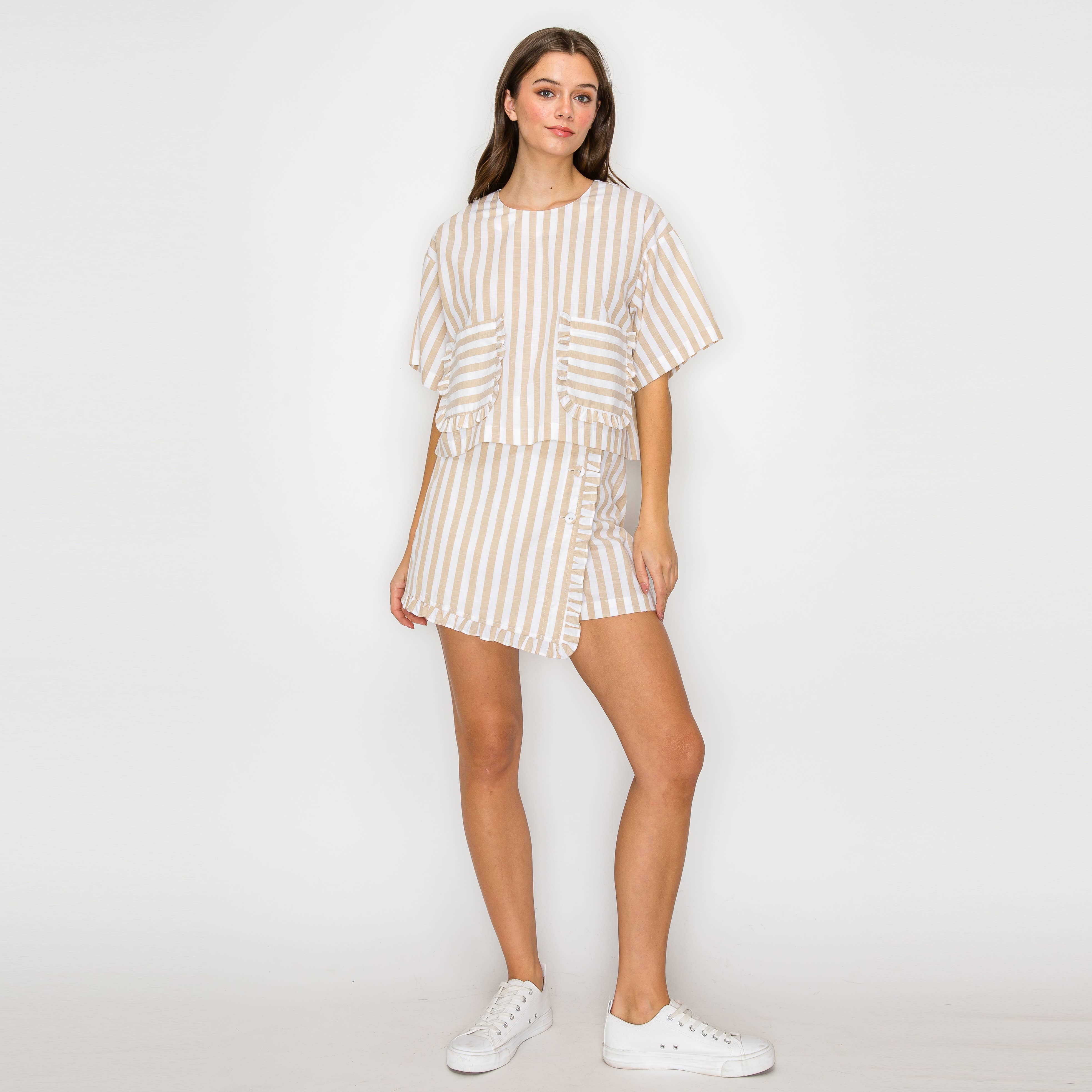 Ruffle Ruffle Stripe Skort