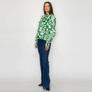 Emerald Garden Bow-Tie Blouse
