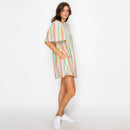 Festival Stripes Flare Sleeves Mini Dress