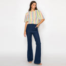 Festival Stripes Flare Sleeves Top