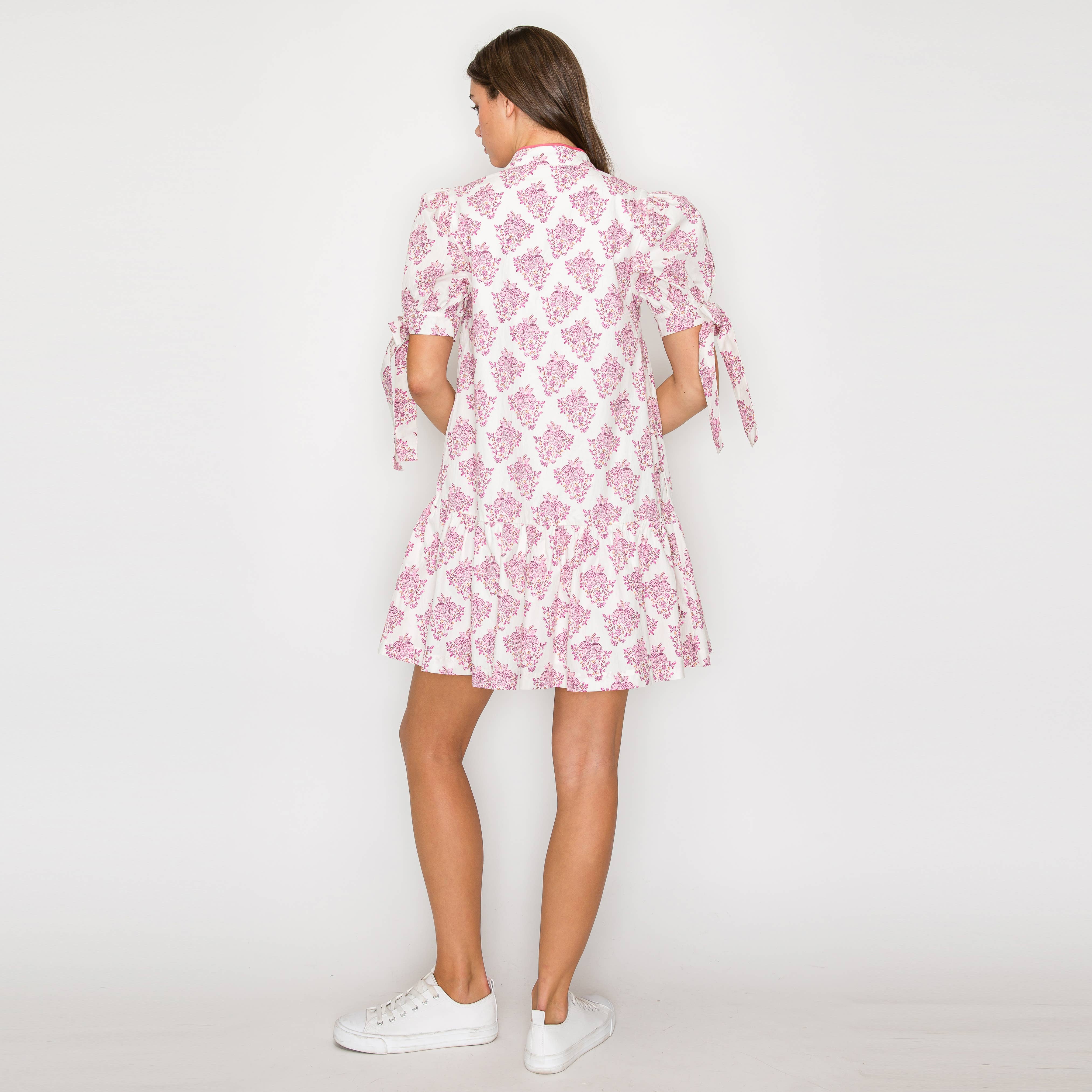 Ajrak Print Cotton Mini Dress