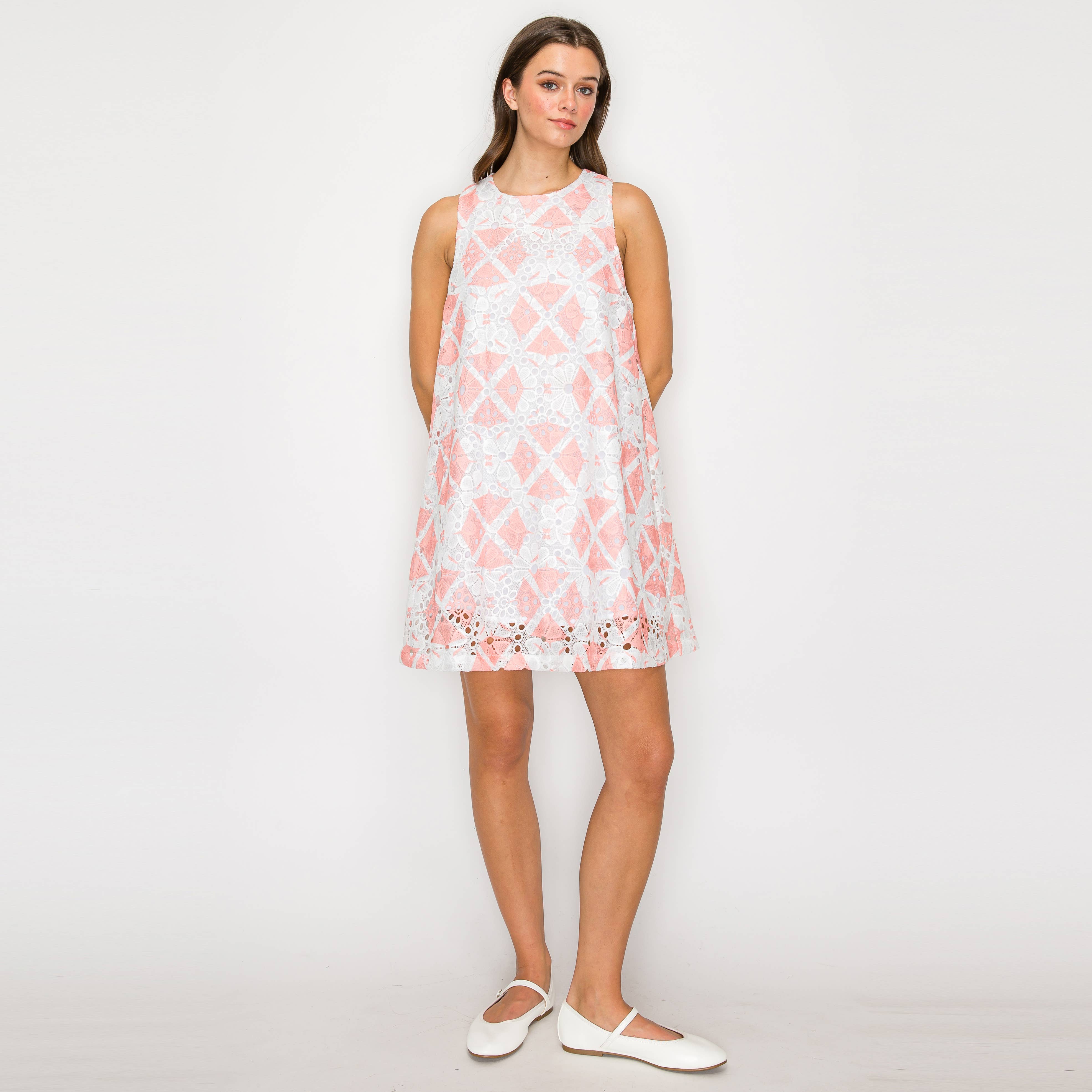 Lace Print on Lace Mini Dress