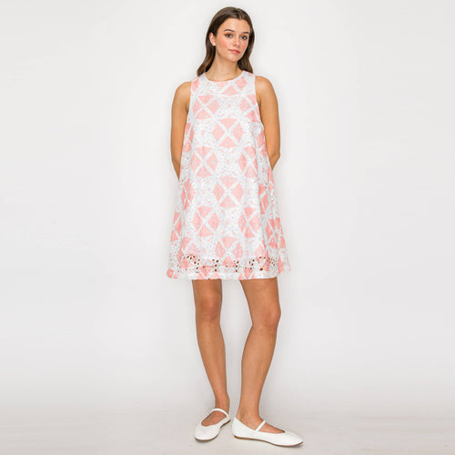 Lace Print on Lace Mini Dress