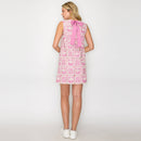 Orchid Pink Lace Patch Work Mini Shift Dress
