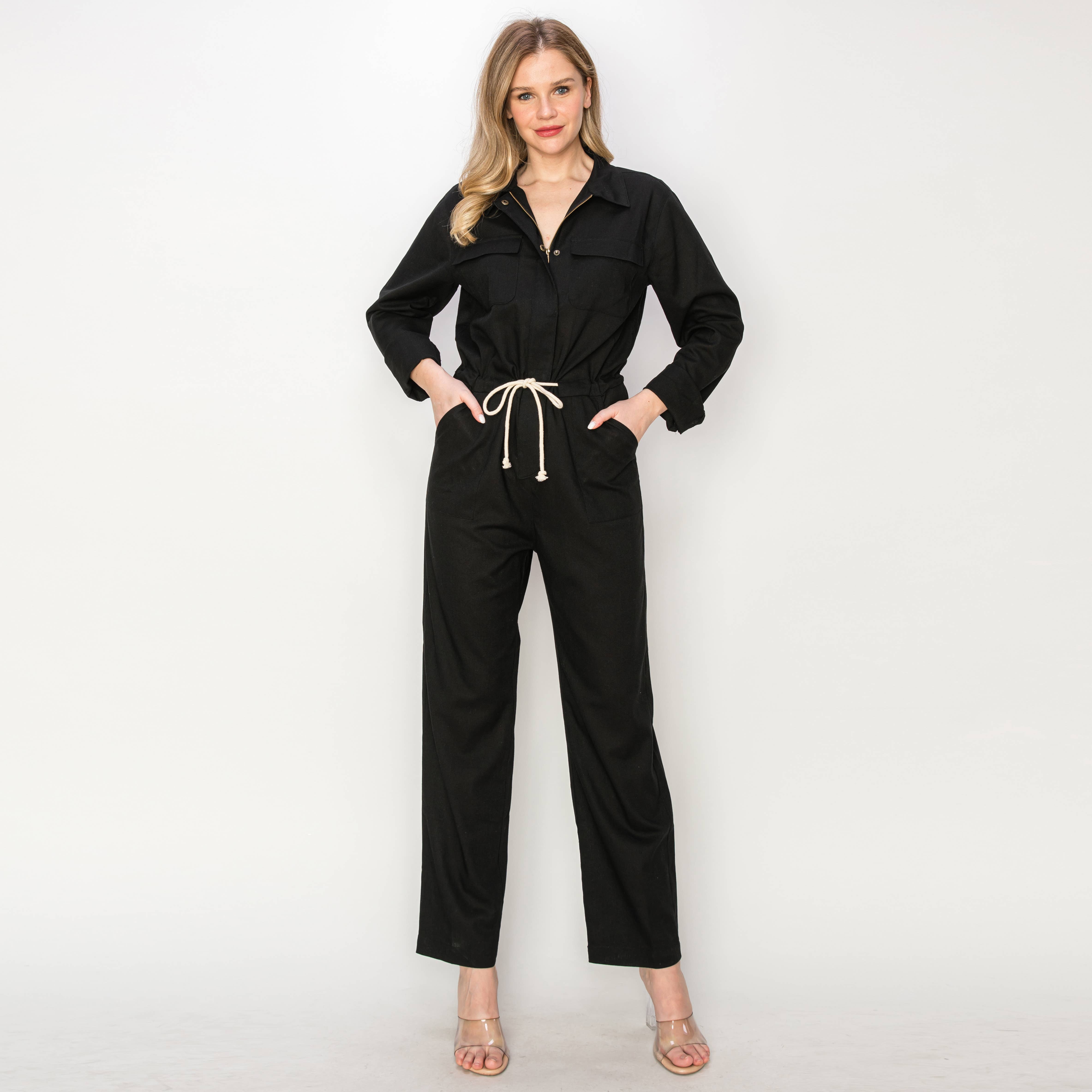 Linen worker jumpsuit