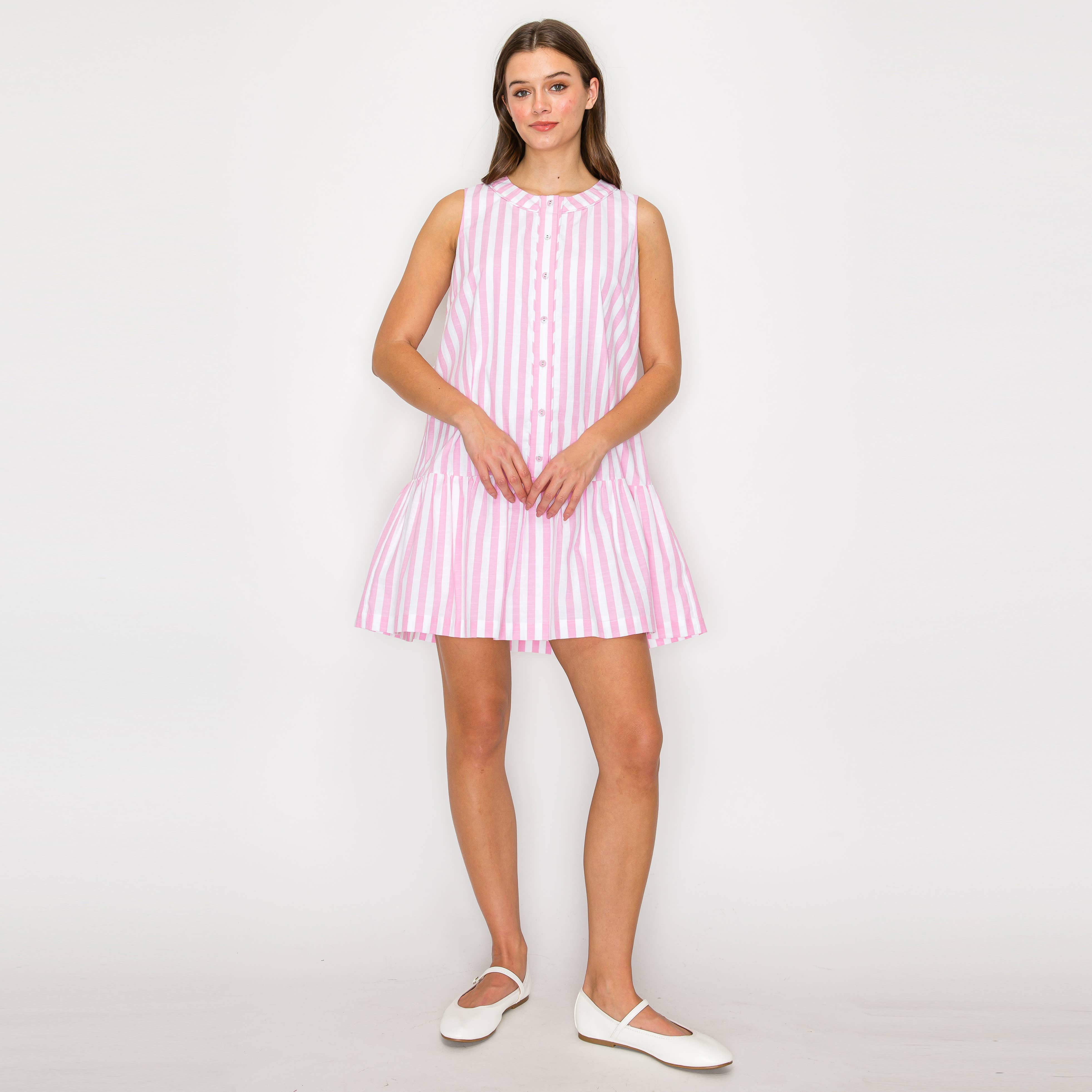 Dreamy Pink Stripe Mini Dress