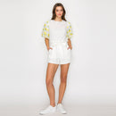 Yellow Flowers Puff Sleeve Top