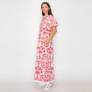 Red Bandana Print Shirts Maxi Dress