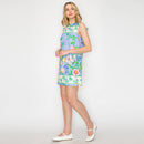 Summer Romantic Garden with Shell Blue Mini Dress