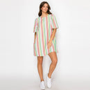 Festival Stripes Flare Sleeves Mini Dress
