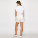 Linen Shorts with Bead Button