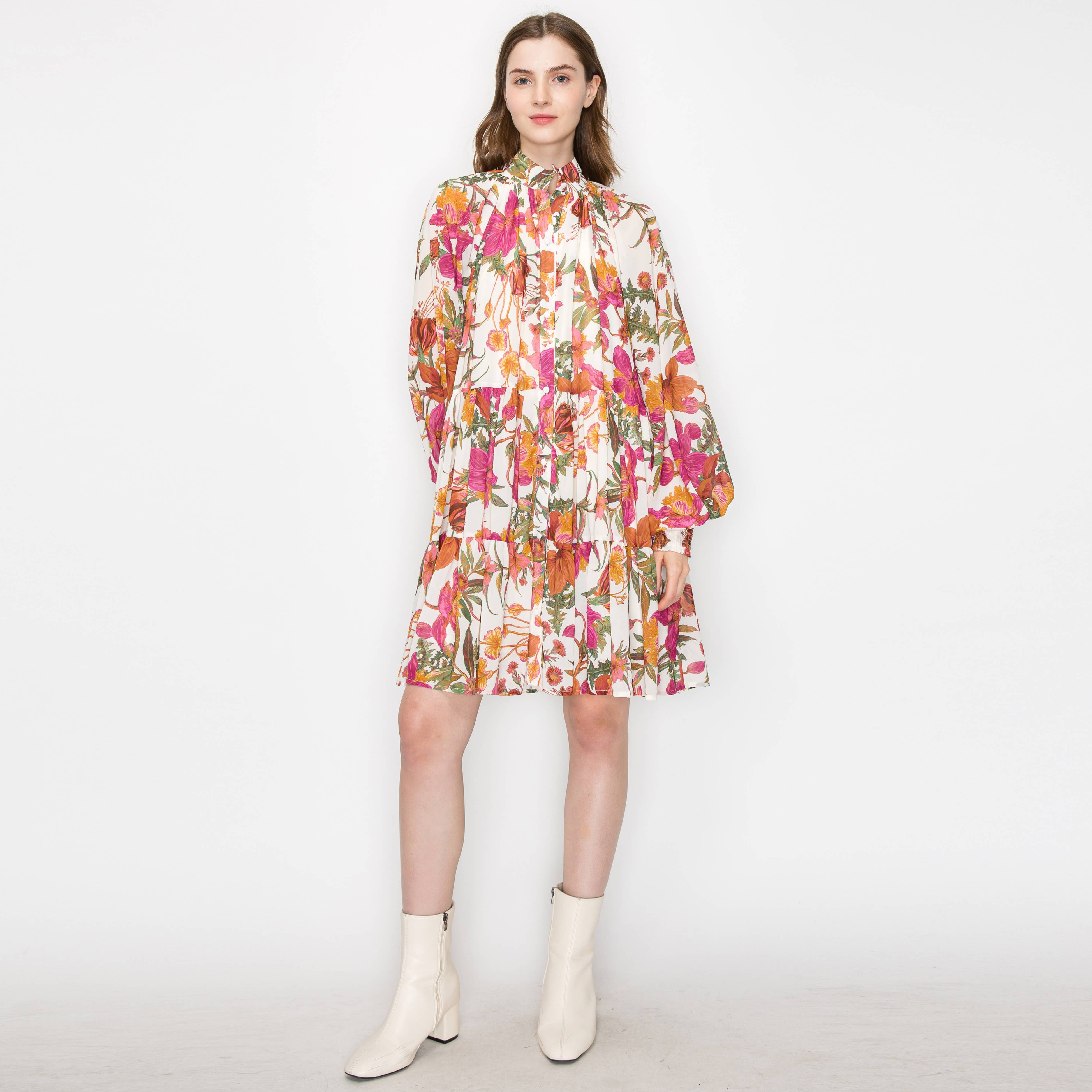 Floral print mini dress