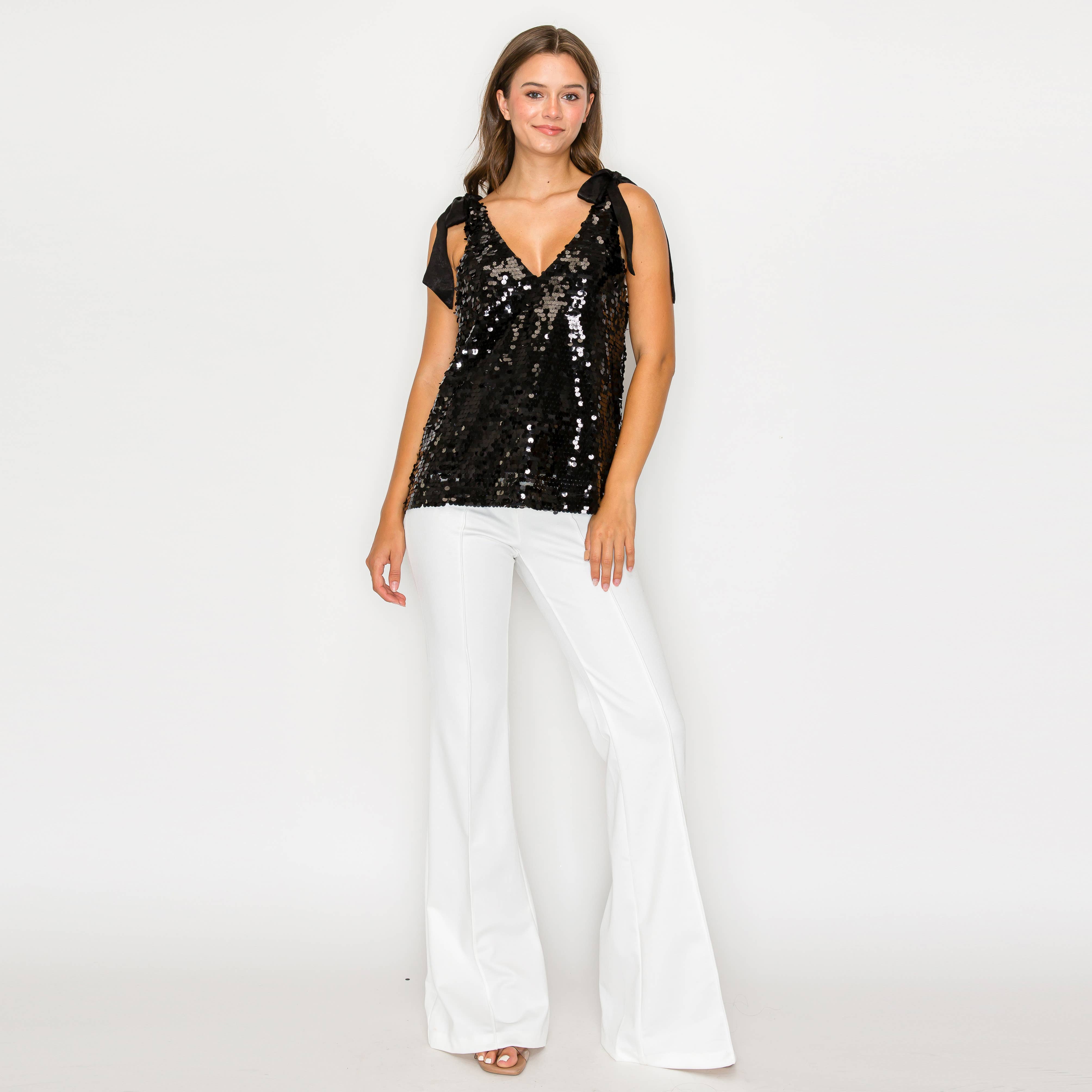 Sparkle little star top - BLACK