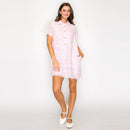 Blush Romance Lace Shirt Dress