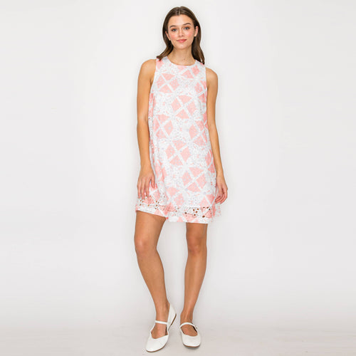 Lace Print on Lace Mini Dress