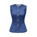 The Tailored Denim Peplum Top
