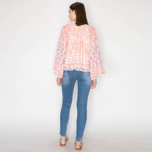 Vintage paisley print long sleeves top