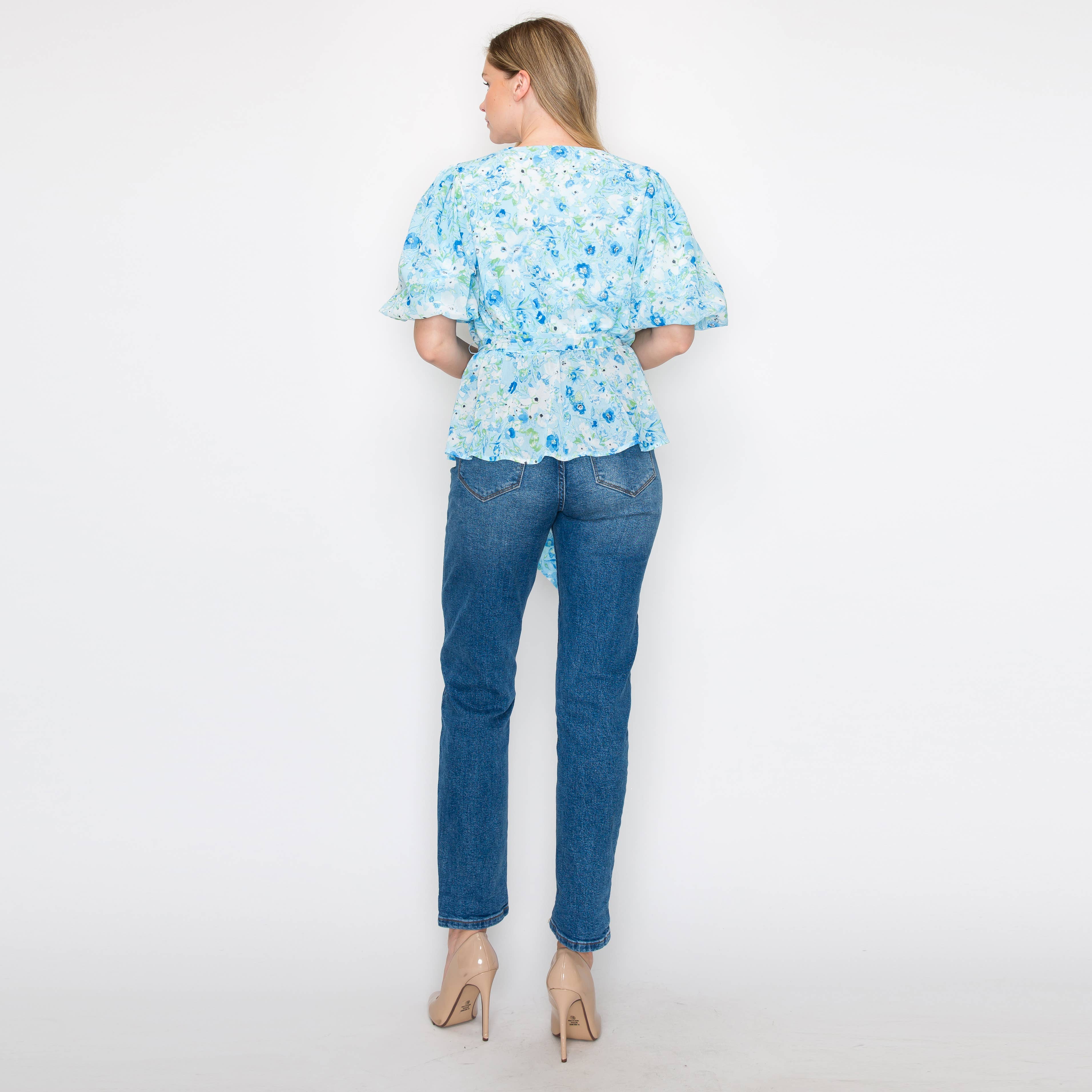 Print peplum top