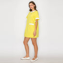 Lemon & White Retro Mod Look Mini dress
